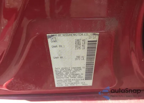 2013 Nissan Altima 3.5 Sl из США, поврежденный, VIN 1N4BL3AP3DN455534